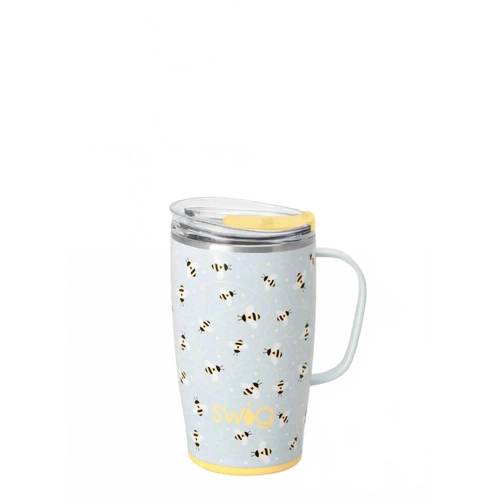 NEW SWIG LIFE busy bee travel mug - 18oz in baby blue